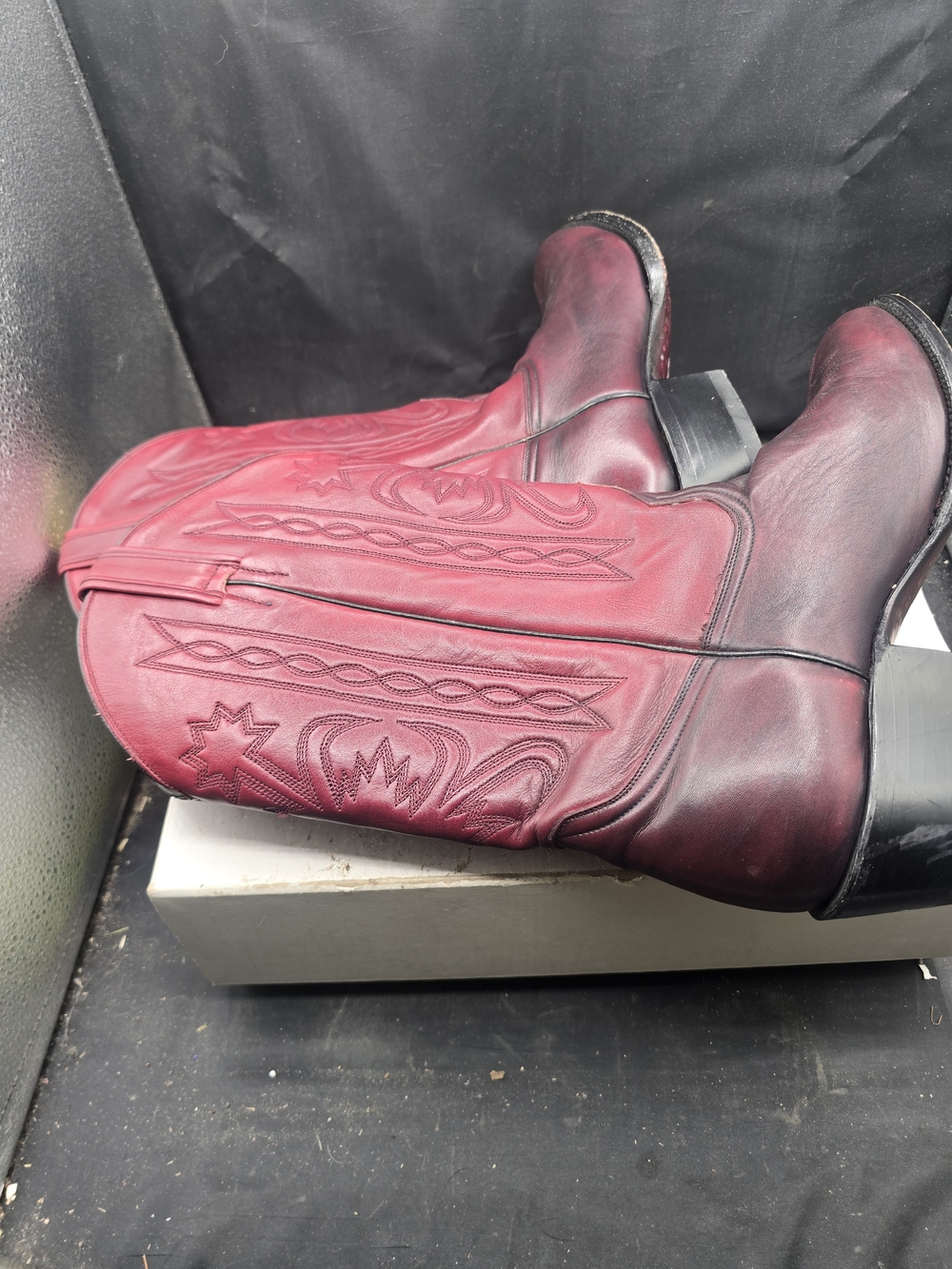Tecovas Men's Burgundy Leather Western Boots - Picture 3 of 7